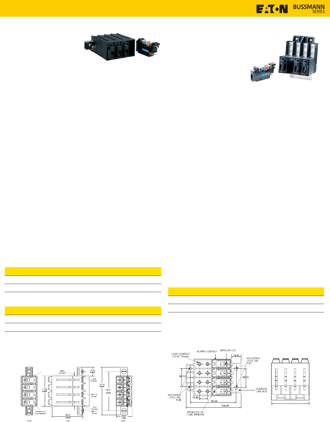 Catalog Datasheet by Eaton Bussmann Electrical Division