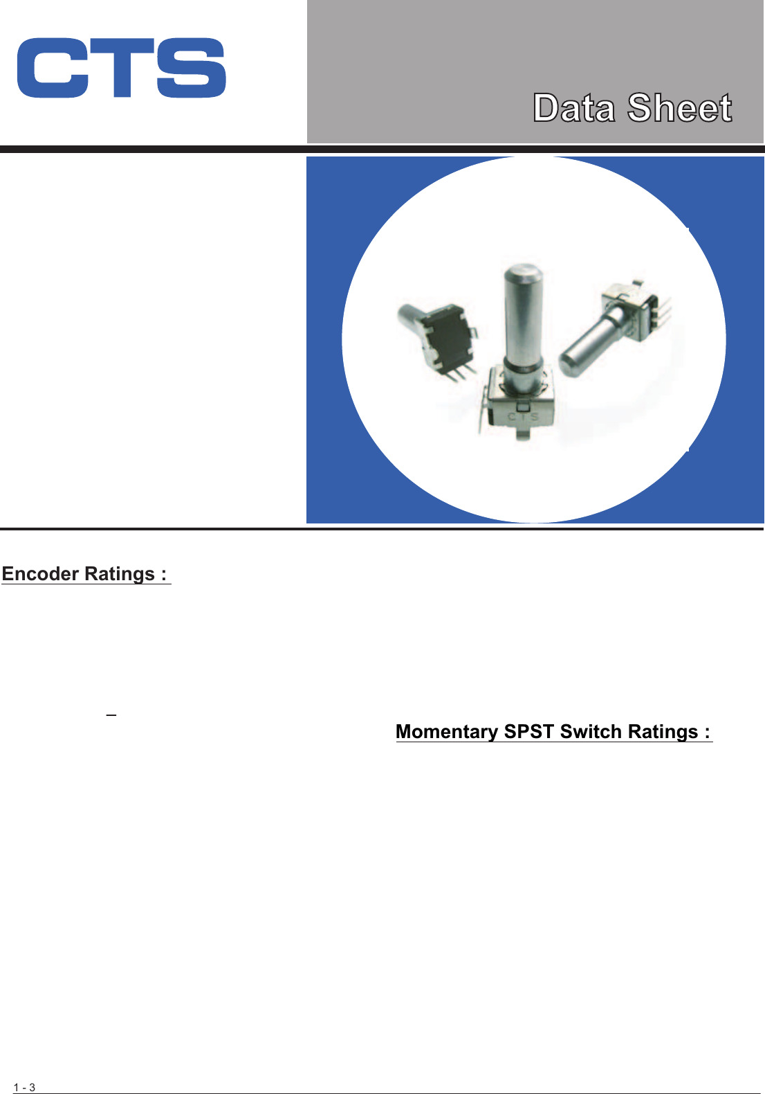 290 Series Encoder Datasheet by CTS DigiKey