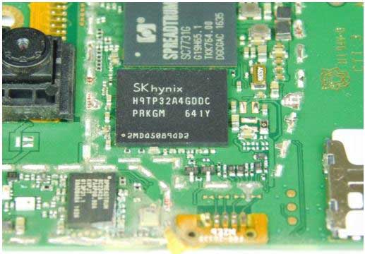 The SDRAM for the controller